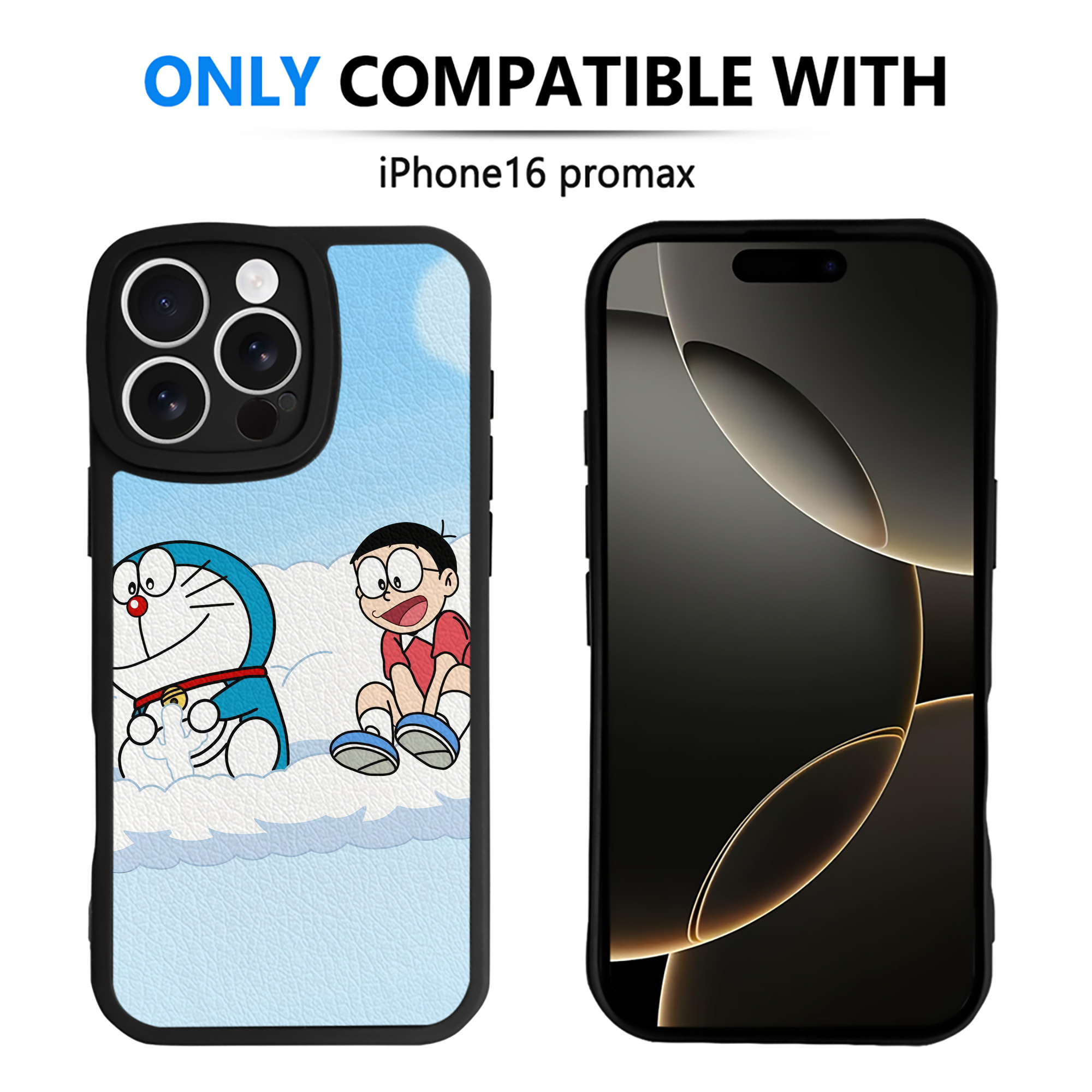 （画像用） ドラえもん Doraemon 【iPhone 16シリーズ対応】シリコンスマホケース（レザー調） 材質：シリコン